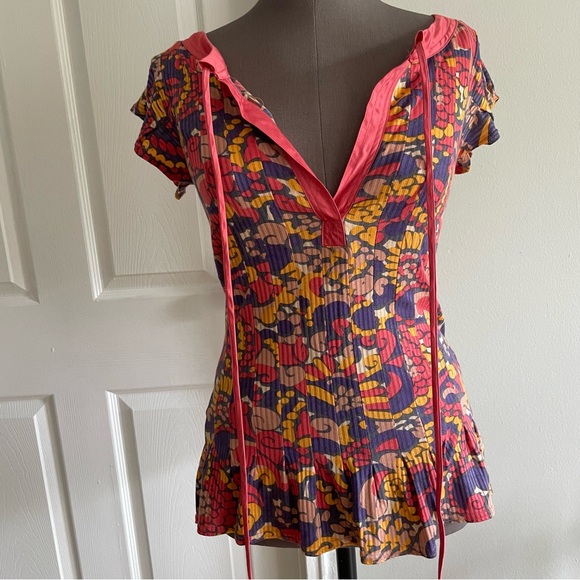 Marc by Marc Jacobs floral cap sleeve top size xs